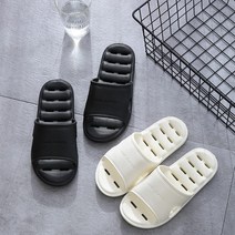 지엔무역 ASSARE 1+1 미끄럼방지 욕실화 EVA 슬리퍼 북유럽풍 논슬립 실내화 베란다 간호사 다용도 물빠짐 슬리퍼, 핑크S-250, 블랙XL-280