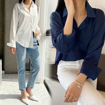 A-de샵 여성 블라우스셔츠 봄실크광택데일리셔츠3color