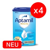 (대용량) 압타밀 킨더밀쉬 프로누트라 플러스 1단계 800g 4개_리뉴얼 분유_용량 꼭 확인하세요!!, 4개