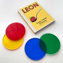 컬러 아크릴 티코스터 컵받침 홈 카페 인테리어 감성 소품, 연한하늘, 타원