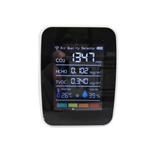 실내 공기질 측정기 오염도 유해물질 전문 측정 감지기 5 in1 co2 meter 디지털 온도 습도 테스터 이산화탄소 tvoc hcho 공기 품질 모니터 dropshipping, 타이브 비 블랙