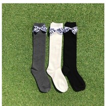 로로얼로이 여성 골프 러브 리본 무릎 니삭스 반양말 오버니삭스 용품 악세사리, 화이트/오버니삭스(무릎위 긴기장)