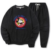 일루소 디즈니 특양면 원형미키 맨투맨 밑밴딩 조거 트레이닝복 상하의 세트