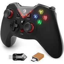 (2주배송) 엔비디아 안드로이드 티비 프로 IFYOO VONE 2.4G 무선 게임 컨트롤러 PC Windows 11 10 8 7 Steam PS3 Android 전화 태블릿 TV, [02] 레드, 1x 골든 Type-C OTG