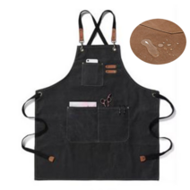 캔버스 헤어디자이너 미용 앞치마, 블랙