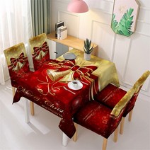 크리스마스 방수 골든 벨 식탁보 방진 주방 테이블 커버 장식 다이닝 의자 선물, 03 1Pc 140X210cm Cloth, 01 Chirstmas Style 5