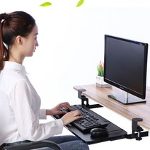 제일퍼니처 조립NO 3종 우드 키보드 받침대 트레이 PC 컴퓨터 책상 마우스 키보드트레이, 선택01:블랙(50x25), 우드키보드트레이