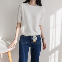 (빠른배송)기본 비스코스 라운드 반팔니트 댜양한 색상 19가지 컬러