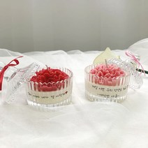 원하는 문구 제작 메리고 미니 카네이션 캔들, 화이트머스크, 핑크
