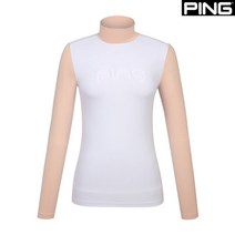 핑 핑(PING) 골프웨어 봄 화이트 여성 배색 긴팔 이너 티셔츠 121B1TI061_WH