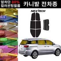 NEXTECH 카니발 열차단 80% 컬러미러 썬팅필름 측후면세트 썬팅지, 골드(농도13%), 올 뉴 카니발(14-18), 기아