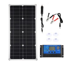 차량용태양광 충전기 태양광패널 휴대용 보조배터리 100W 태양전지 패널 20A 컨트롤러 12V 듀얼 USB 포트, 07 with 60A controller