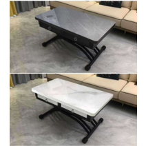 다기능 높이조절 식탁 수납 좌식 탁자 리프팅 테이블, 90X45 브라운