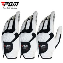 PGM 미끄럼방지 스트레치 기능성 남성골프장갑 왼손, 화이트 3p