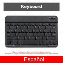 아이패드 무선키보드 블루투스 호환 키보드 애플 Teclado iPad Xiaomi 삼성 화웨이 전화 태블릿 무선 안드, 해외배송, 02 Spanish Black