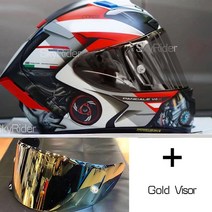 바이크 부품 풀페이스 오토바이 헬멧 X14 화이트 뒤 라이딩 모토크로스 레이싱, 13 B with gold visor_02 L
