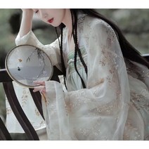 사극 의상 Hanfu 여성 복장 핫 스탬핑 봄 체리 큰