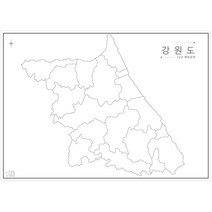 나우맵 교육용 우리나라 백지도 비코팅 - 어린이 색칠지도, 04. 강원도 백지도