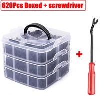 자동차 패스너 클립 세트 혼합 차체 푸시 핀 리벳 범퍼 도어 패널 리테이너 키트 차량용 플라스틱, [01] 100Pcs Boxed