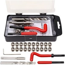 gdfymi 나사산 수리 키트 메트릭 헬리코일 나사산 수리 인서트 키트 호환 수공구 세트 나사산 탭 수리 커터 키트 자동 수리용 볼트 나사산 수리 도구(25개 m6x1.0mm), m10x1.25