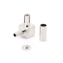 TS9 남성 플러그 RF 커넥터 직각 90도 크림프 동축 RG174, 01 Silver