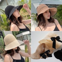 여름여성모자 챙넓은 바캉스 밀집 해변 왕골 2P