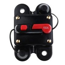 DC 12V 24V 자동차 오디오 인라인 회로 차단기 퓨즈 수동 리셋 스위치 150AMP, 150A, 블랙, 설명