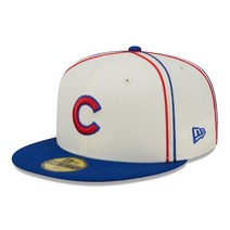 [미국정품] 964249 스냅백 캡모자 MLB [시카고 컵스] 뉴에라 Chrome Sutash 59FIFTY Fitted Hat - Cream/Royal