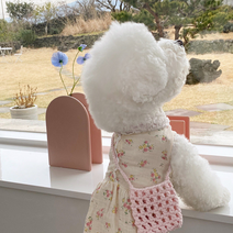 올투펫 고양이 강아지 여름 플라워 치마 쿨 원피스, M_스카이블루