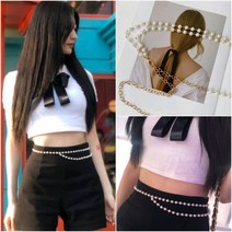 [다이나몰] 진주 레이어드 체인벨트 free size (사이즈 조절 착용) / 원피스 정장 캐쥬얼코디