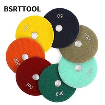 광택기 패드 5인치 6인치 7인치 BSRTTOOL1 조각 100mm 다이아몬드 연마 패드 화강암 대리석 유연한 콘크리, 01 1500