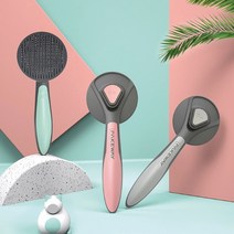 딩동펫 반려동물 원형 원터치 브러쉬, 핑크, 1개