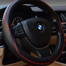 조군컴파니 자동차 핸들커버 핸드메이드 고급소가죽 천연고무 인체공학 디자인 공용 차량용 현대 베뉴 1.6 스마트 모던 SUV, 다크브라운