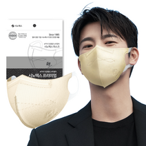 시노텍스 신소재 ePTFE 프리미엄 마스크 허니 아이보리 귀편하고 숨쉬기편한, 허니아이보리대형(L) 50매