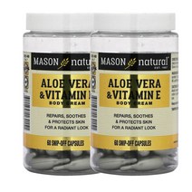 메이슨 내추럴 Mason Natural Body Cream 알로에베라 & 비타민E 캡슐 바디크림 60개입, 2팩