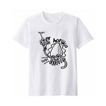 에깅 티셔츠 에기 무늬오징어 낚시 아오리이카 아오리오징어 티셔츠, 면 Cotton, 블랙, S(90)