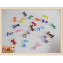 문구랑만들기랑 완성리본 꼬마리본 미니리본 장식리본 장식타이 인형리본 18종, 1봉, 장식타이체크303 초록