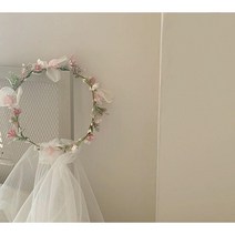 엘블랑꼬 은방울꽃 화관 + 빗핀 베일 세트, 혼합색상