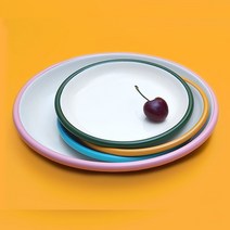 [푸파]법랑 에나멜웨어 원형 중접시, 핑크브릭