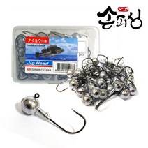 손피싱 썬베이트 지그헤드/광어 다운샷 우럭 배스 채비, 3/4oz(18개입), 중간바늘, 1개