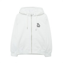 베이직 미디움로고 후드 집업 LA White