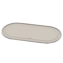반려동물 미끄럼방지 식기매트 논슬립 방수 실리콘 원형 밥그릇 매트, GCM-20 2구 식기매트 (600MM), 린넨베이지