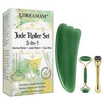 독일 Jade Roller Dermaroller Gua Sha가 있는 Jade 롤러 마사지 Microneedle Derma Roller 주름 방지 스트레치 마크 주름 마사지도구
