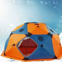 낚시이글루 겨울텐트 캠핑텐트 간편설치 이글루 난로, S 6각형 그레이 블루
