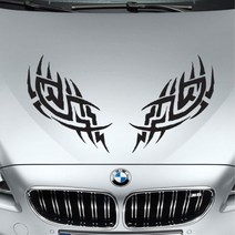 타투 무늬 개성 차량용 데칼 꾸미기 스티커 차량용스티커 신차선물 렌터카, 오렌지, 중형