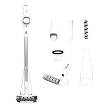 베이직스 무선청소기 V1 퍼펙트 케어 + 노즐세트 + 교체롤러 + 교체필터 + 거치대, 화이트