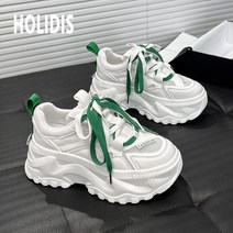 HOLIDIS 여성 봄 여름 어글리 슈즈 메쉬 스니커즈 키높이운동화 메쉬운동화 키높이 미끄럼방지 5-8cm