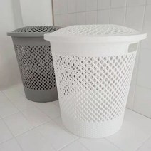 쿠웅샵 대용량 원형빨래바구니, 특대43x30x56cm, 그레이