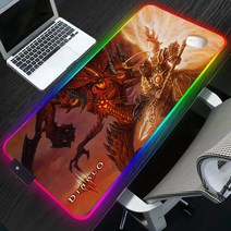 디아블로 3 Rgb 마우스 패드 노트북 매트 카와이 Pc 게임 컴퓨터 데스크 프로텍터 테이블 애니메이션 액세서리 데스크패드, [08] 400x900x3mm, [01] LL000642