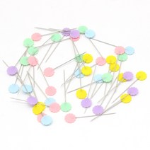 티케이스타일 칼라 시침핀 진주 실크핀, 마카롱 플라워 50p